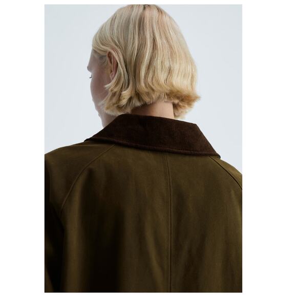 Mango Long Corduroy Collar Barn Jacket Size US/Large - Picture 5 of 16